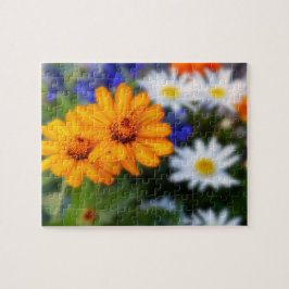 Quebra-cabeça Duas Flores Laranja Floral