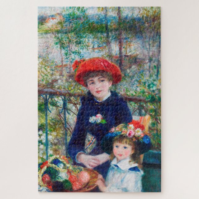 Quebra-cabeça Duas Irmãs (No Terrace) Pierre Auguste Renoir (Vertical)