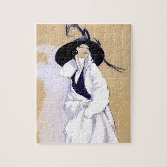 Quebra-cabeça Dudovich Art Deco Ilustração "Mulher Em Branco C (Vertical)