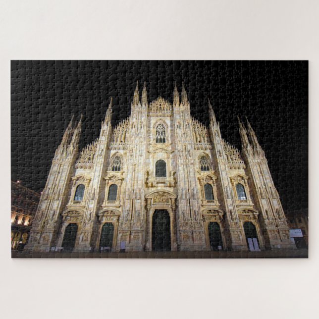 Quebra-cabeça Duomo di Milano à noite - 20x30 - 1014 pcs. (Horizontal)