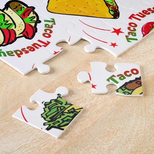 Quebra-cabeça Duro Taco Terça-feira e Tacos Soft e Molho Quente (Lateral)