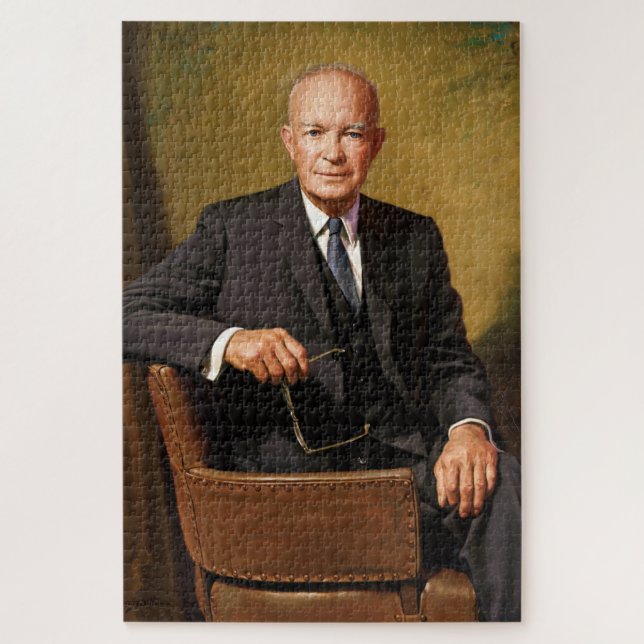 Quebra-cabeça Dwight Eisenhower Presidente da Casa Branca Retrat (Vertical)