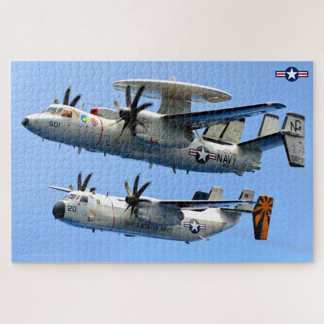 Quebra-cabeça E-2C HAWKEYE e C-2A GREYHOUND (20x30 POLEGADAS) (Horizontal)