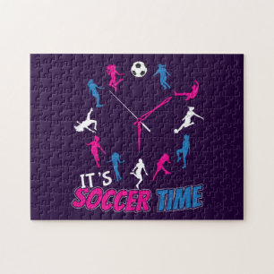 Quebra-cabeça É hora do futebol Citação de futebol feminino