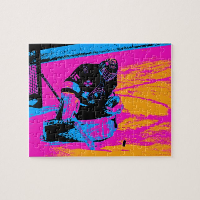 Quebra-cabeça E o Puck para aqui! - Ice Hockey Goalie (Horizontal)