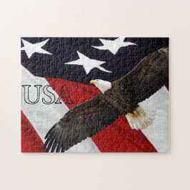 Quebra-cabeça Eagle e American Flag EUA