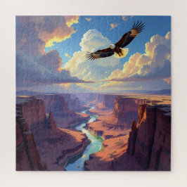 Quebra-cabeça Eagle Flying over a Canyon