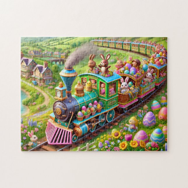 Quebra-cabeça Easter Bunny Express Spring Train Adventure  (Horizontal)