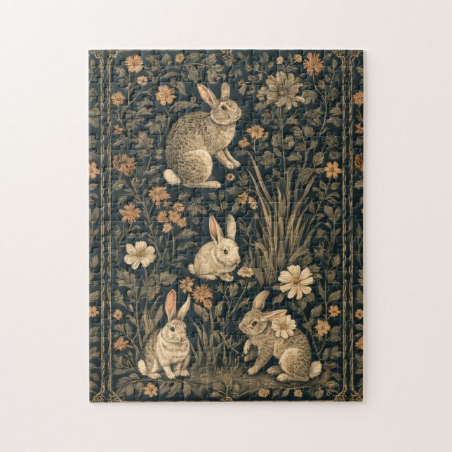 Quebra-cabeça Easter Bunny William Morris Art & Craft Style Chic (Vertical)