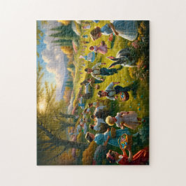 Quebra-cabeça Easter Egg Hunt Springtime Picnic Family Fun