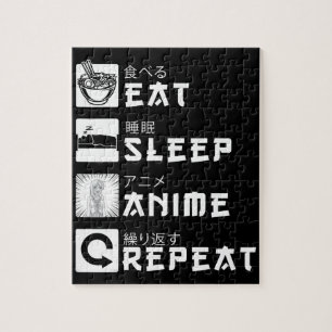 Quebra-cabeça Eat Sleep Anime Repete O Sobreloso Japonês De Man