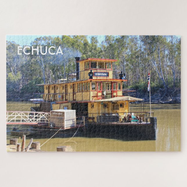 Quebra-cabeça Echuca: Antigo paddlesteamer, Austrália (Horizontal)