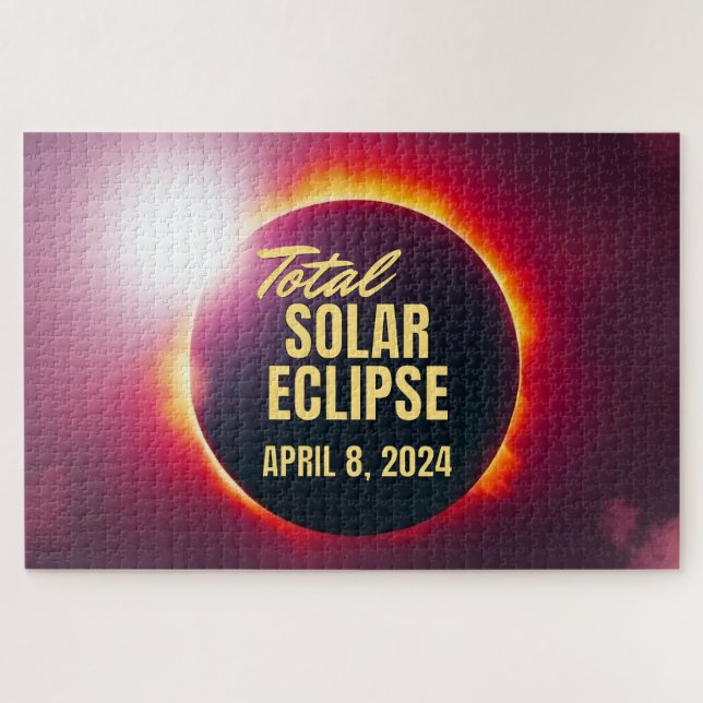 Quebra-cabeça Eclipse Solar Total 2024 (Horizontal)
