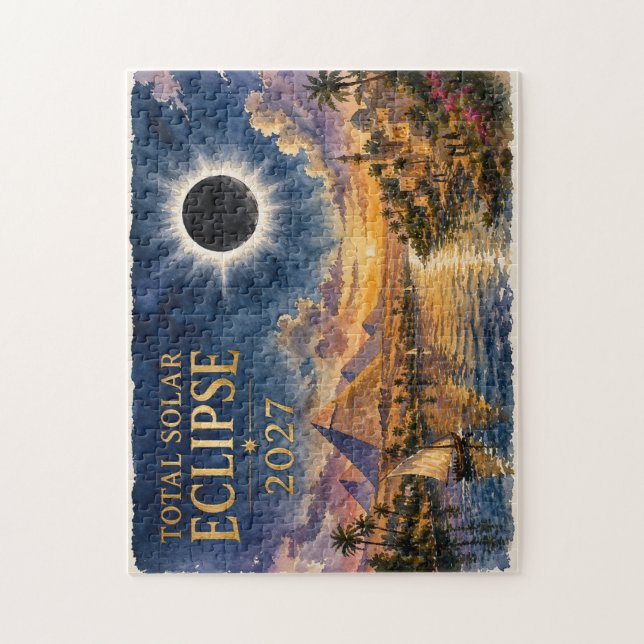 Quebra-cabeça Eclipse Total Solar 2027 Egito (Vertical)