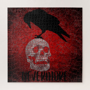 Quebra-cabeça Edgar Allan Poe A Raven & Skull Nunca Mais