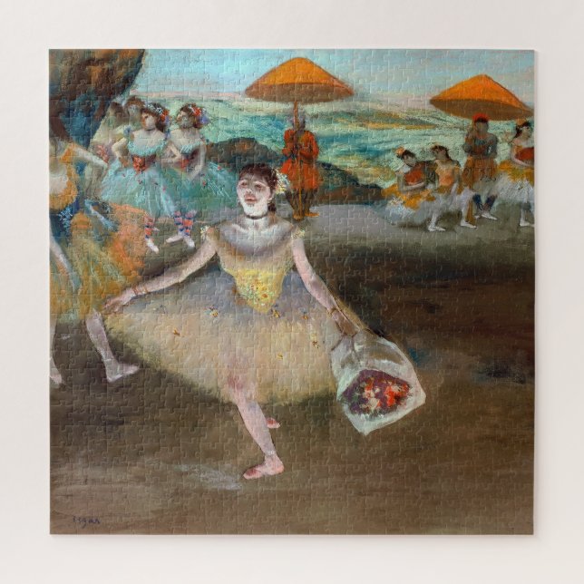Quebra-cabeça Edgar Degas - Dançarino com Buquê, Banho com Palco (Vertical)