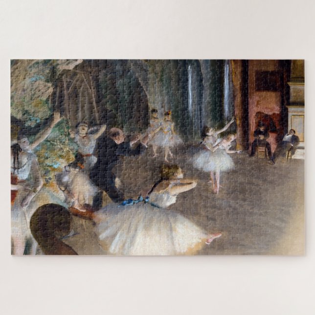 Quebra-cabeça Edgar Degas - O ensaio do Balé no palco (Horizontal)