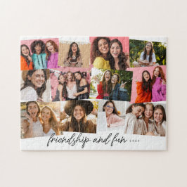 Quebra-cabeça Edição personalizada de 12 fotos de colagem de mem