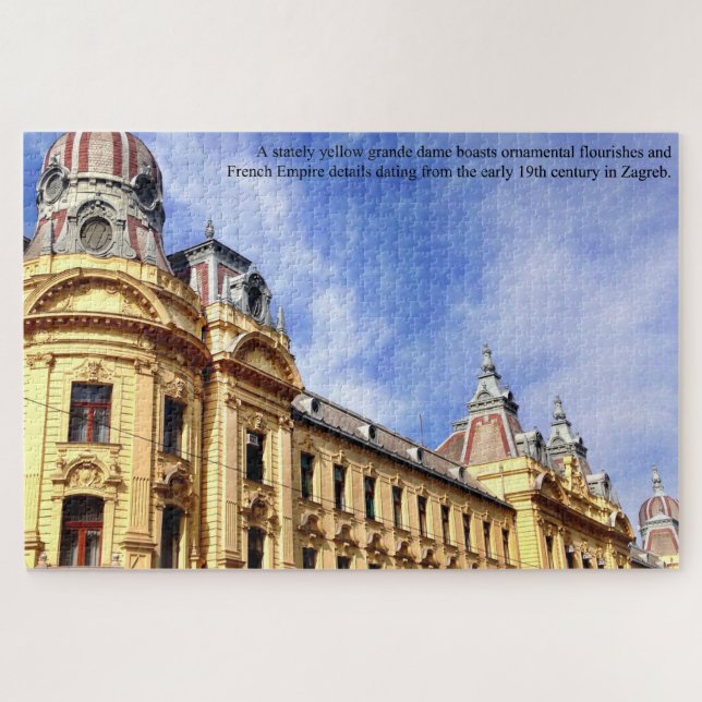 Quebra-cabeça Edifício Séculos Antigo em Zagreb Croácia Grande (Horizontal)