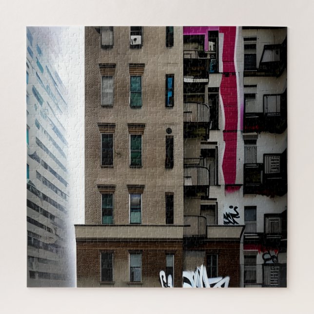 Quebra-cabeça Edifícios Abandonados da Cidade com Grafite (Vertical)