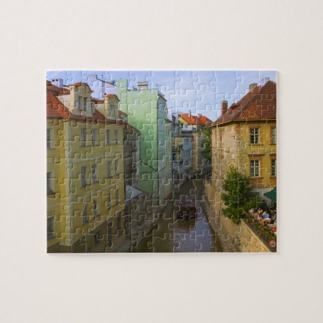 Quebra-cabeça Edifícios históricos com canal, Praga, República T (Horizontal)