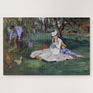 Quebra-cabeça Edouard Manet - A família Monet no seu jardim