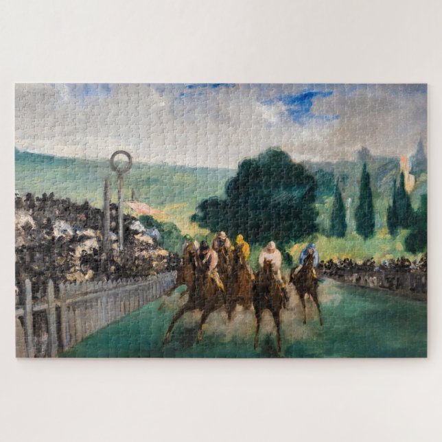 Quebra-cabeça Edouard Manet - As Corridas em Longchamp (Horizontal)