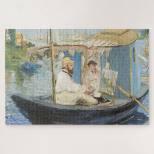 Quebra-cabeça Edouard Manet - Pintura Monet no Barco Estúdio
