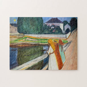 Quebra-cabeça Edvard Munch - As Meninas na Noite Branca da Ponte