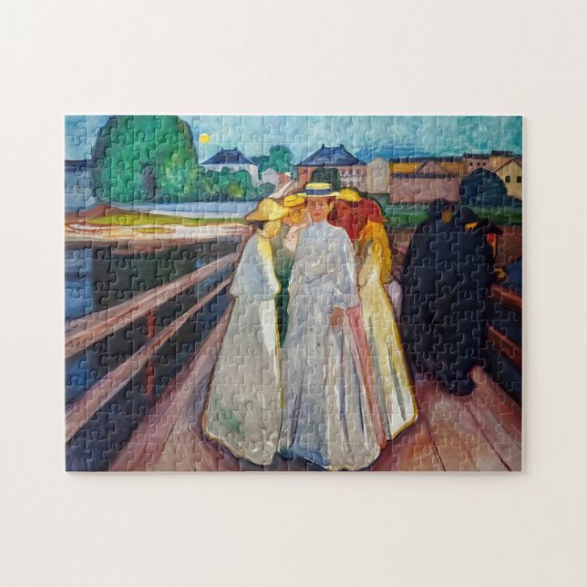 Quebra-cabeça Edvard Munch - The Girls on the Bridge 1903 (Horizontal)