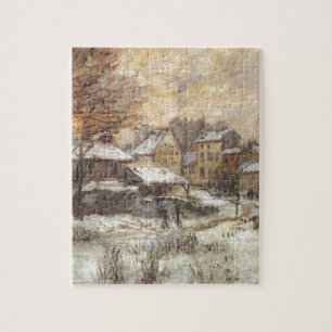 Quebra-cabeça Efeito da neve com ajuste Sun por Claude Monet