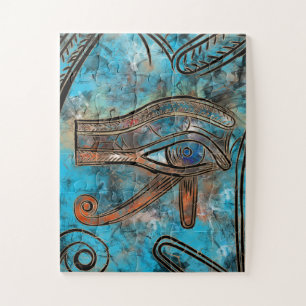 Quebra-cabeça Egípcio Eye of Horus - Wadjet - Mixed Media