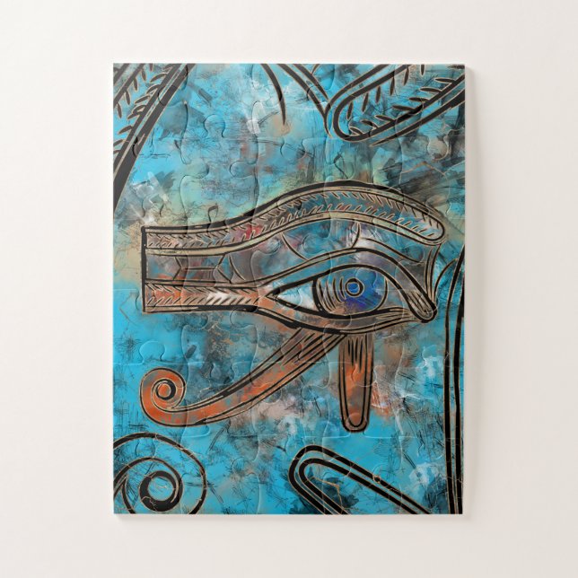 Quebra-cabeça Egípcio Eye of Horus - Wadjet - Mixed Media (Vertical)