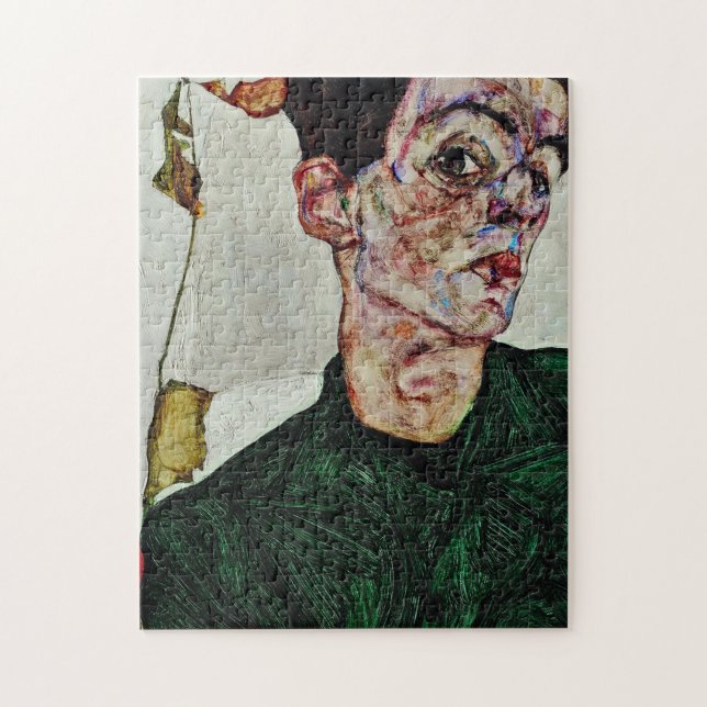 Quebra-cabeça Egon Schiele - Autorretrato com Lanterna Chinesa (Vertical)