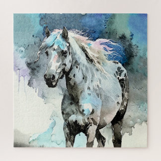 Quebra-cabeça Égua Appaloosa Travessa Aquarela