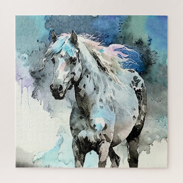 Quebra-cabeça Égua Appaloosa Travessa Aquarela (Vertical)