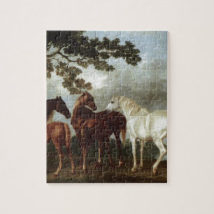 Quebra-cabeça Éguas e potros em uma paisagem George Stubbs do