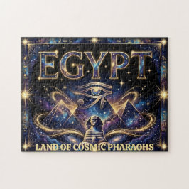 Quebra-cabeça Egyptian Eye of Horus Cosmic Pyramid Art