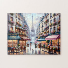 Quebra-cabeça Eiffel Tower Rainy Day in Paris