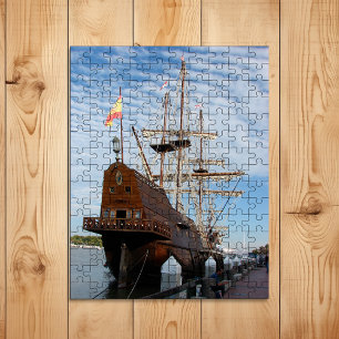 Quebra-cabeça El Galeón, navio alto amarrado na Savannah GA