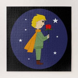Quebra-cabeça El principito admirando su rosa