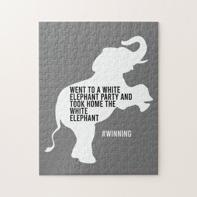 Quebra-cabeça Elefante Branco em Casa Engraçado (Vertical)