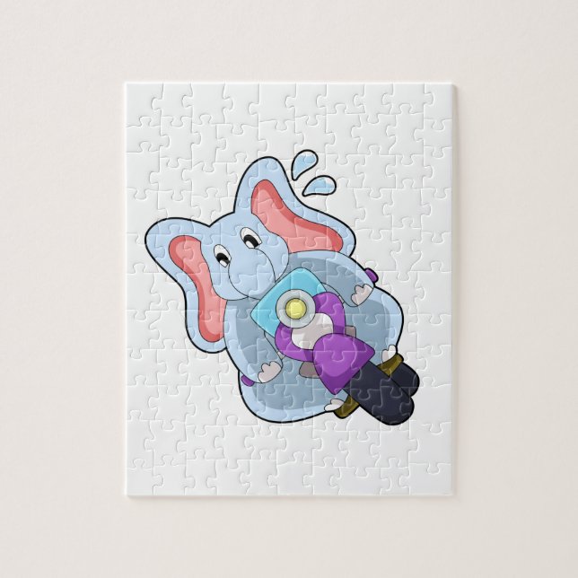 Quebra-cabeça Elefante como Biker com motocicleta.PNG (Vertical)