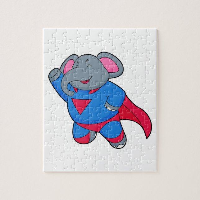 Quebra-cabeça Elefante como super-herói (Vertical)