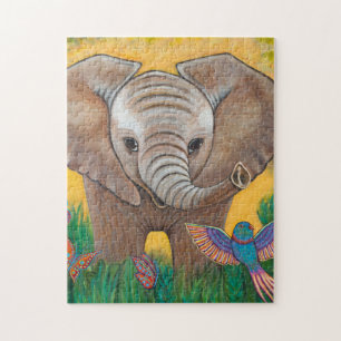 Quebra-cabeça Elefante da selva do bebê