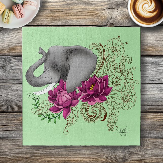 Quebra-cabeça Elefante e Henna (Criador carregado)