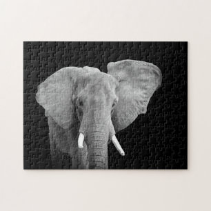 Quebra-cabeça Elefante em preto e branco