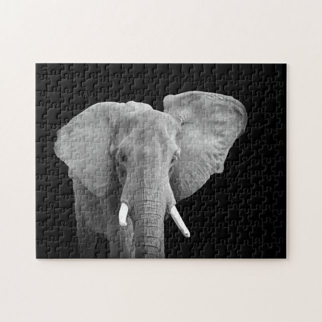 Quebra-cabeça Elefante em preto e branco (Horizontal)