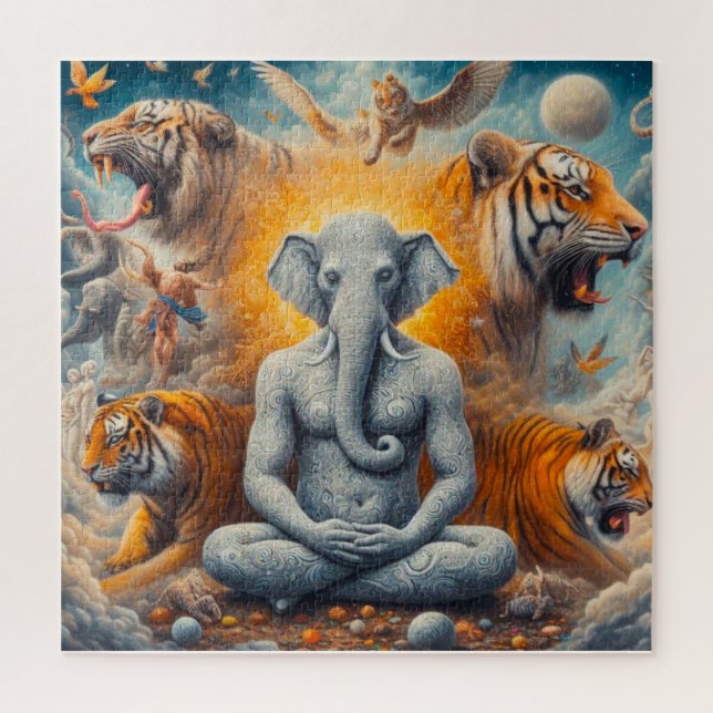 Quebra-cabeça elefante espiritual (Vertical)
