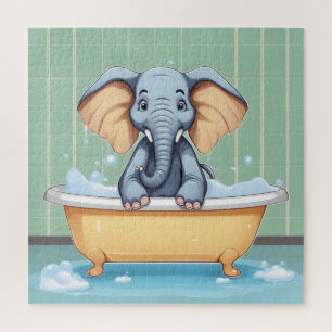 Quebra-cabeça Elefante no banho